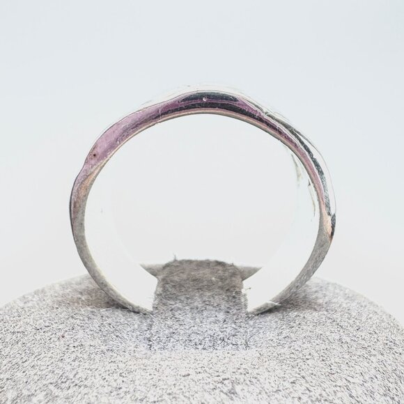 VTG Solid Sterling Silver 925 Textured Finish Tapered Band Ring Size 8.25 - Picture 7 of 12